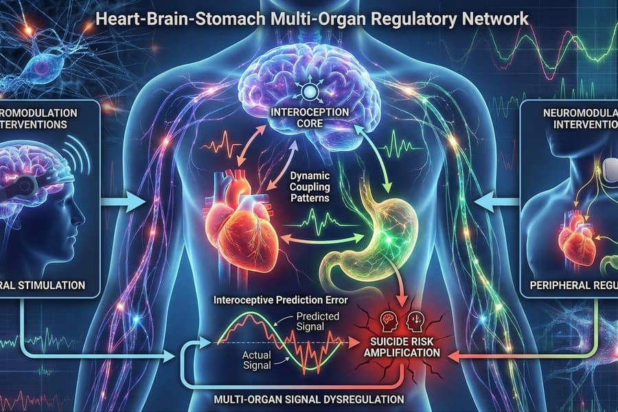 Cross-System Dynamic Regulation of Suicide Risk: Heart–Brain–Gut Mechanisms